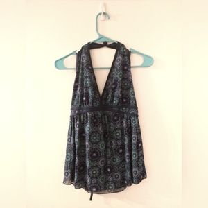 Halter style blouse with Mandela pattern